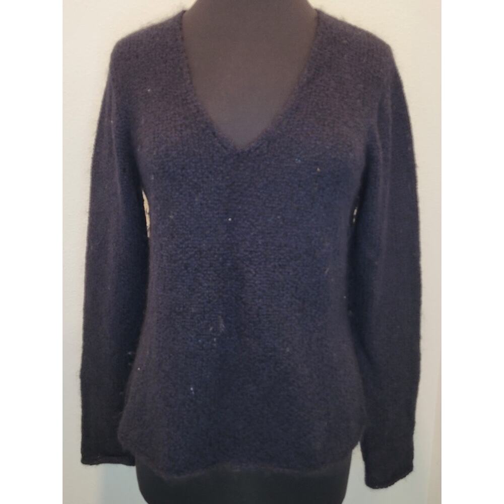Eileen Fisher Mohair Sequin Sweater Black Italian Yarn M